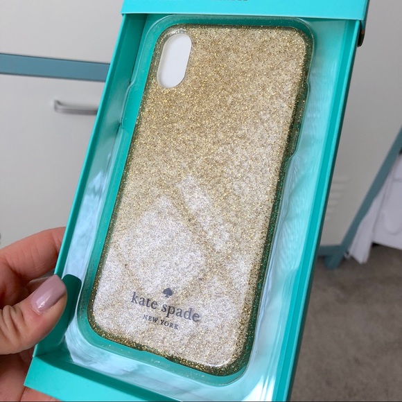 Kate Spade iPhone 10 (x) gold glitter case - Picture 3 of 6
